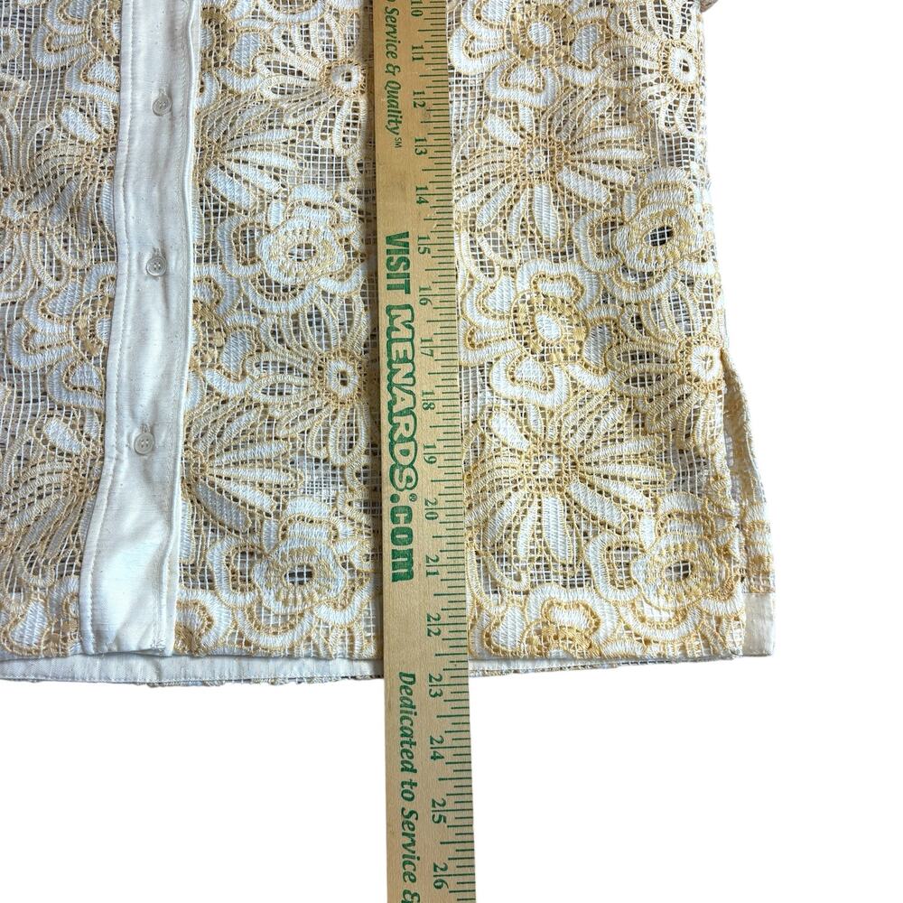 Sandro Paris Amarine Shirt Ivory Crochet Lace Blouse EU 3 - Picture 12 of 16